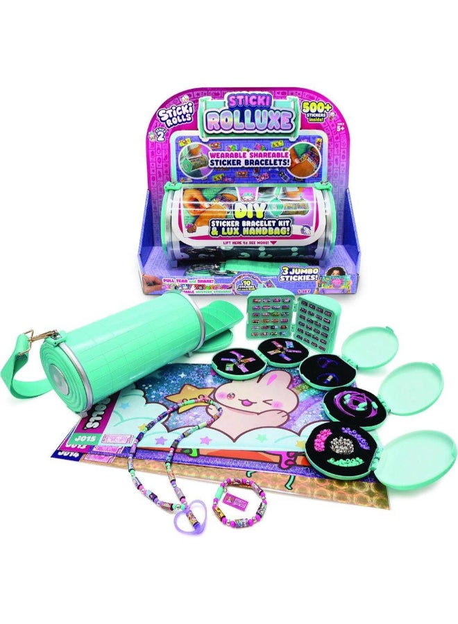 STICKI ROLLS مجموعة أساور ملصقات ستكي رولكس DIY مع حقيبة يد فاخرة (500+ ملصق) - Image 1